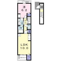 【大東建託】PLAIN　別府（2階）の間取り図
