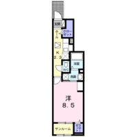 【大東建託】PLAIN　別府（1階）の間取り図