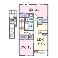 【大東建託】神門Ⅰ（2階）の間取り図