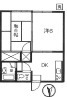 ◆びーどろハイムⅡ（2DK）の間取り図