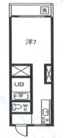◆サンライフ浜Ⅱ（1K）の間取り図
