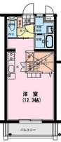 【K】ヴェルデ　べント（1R）の間取り図