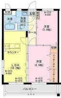 【K】ララ クレイン（2LDK Bタイプ）の間取り図
