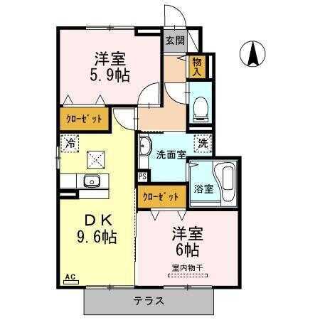 【D】サニーコートJ　B棟（1階）105号室